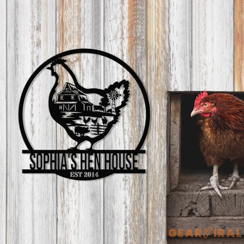 Personalized Hen House Coop Sign with Led Light Custom Chicken Coop Sign Farm Metal Sign Metal Chicken Sign Custom