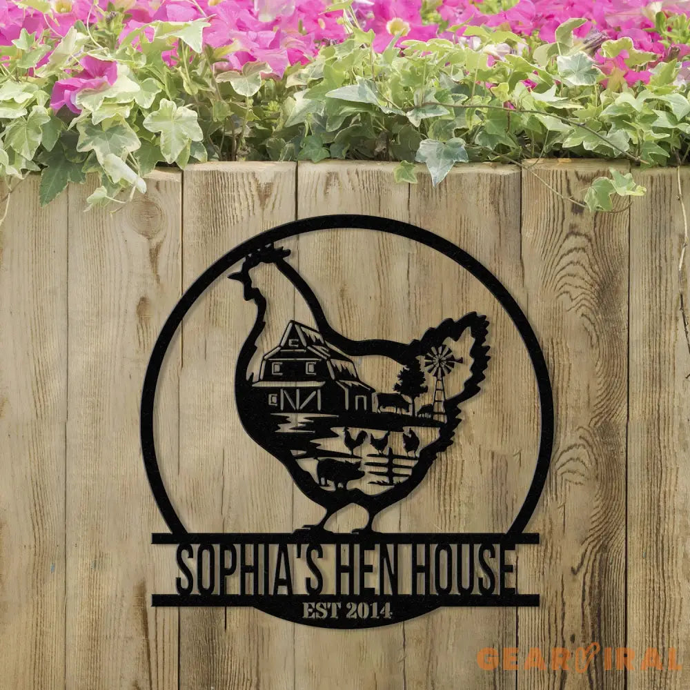 Personalized Hen House Coop Sign with Led Light Custom Chicken Coop Sign Farm Metal Sign Metal Chicken Sign Custom