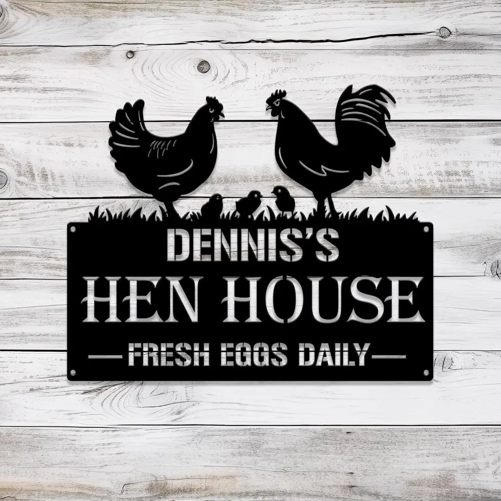 Personalized Hen House Sign with Led Light Chicken Coop Sign Farm Metal Sign Metal Farm Coop Sign Custom Chicken Coop