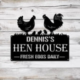 Personalized Hen House Sign with Led Light Chicken Coop Sign Farm Metal Sign Metal Farm Coop Sign Custom Chicken Coop