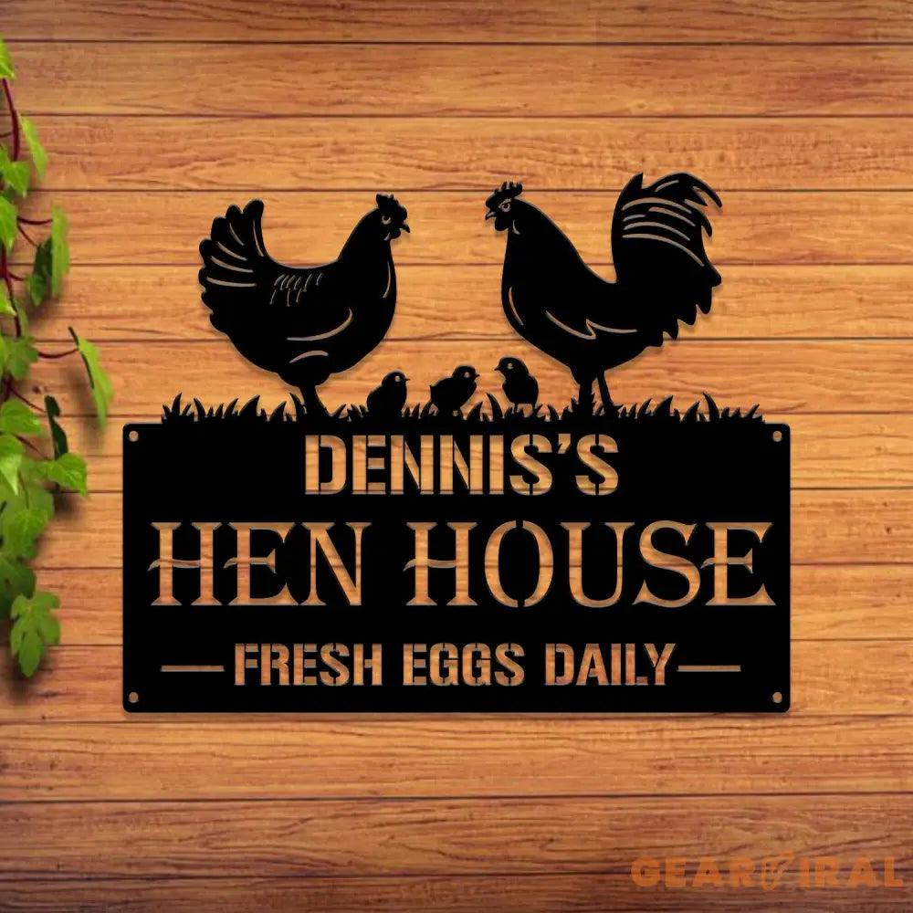 Personalized Hen House Sign with Led Light Chicken Coop Sign Farm Metal Sign Metal Farm Coop Sign Custom Chicken Coop
