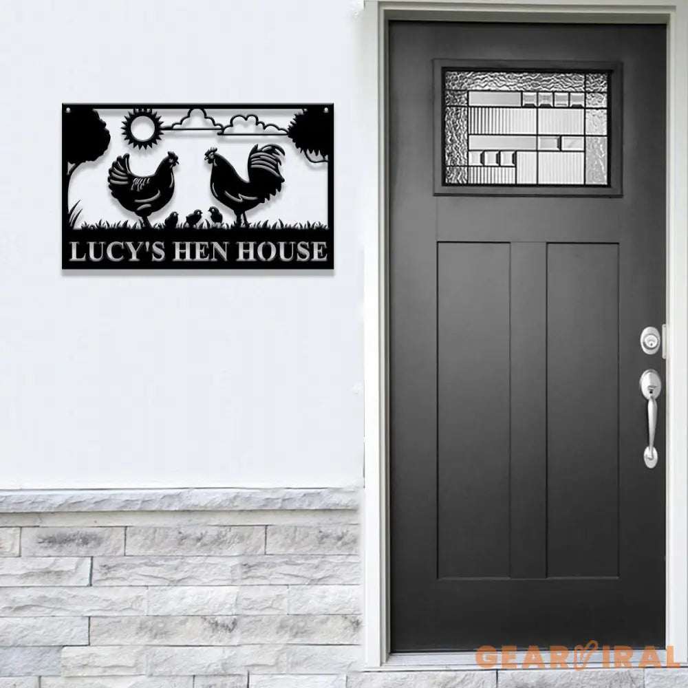Personalized Hen House Sign with Led Light Chicken Coop Sign Farm Metal Sign Metal Farm Coop Sign Custom Chicken Coop