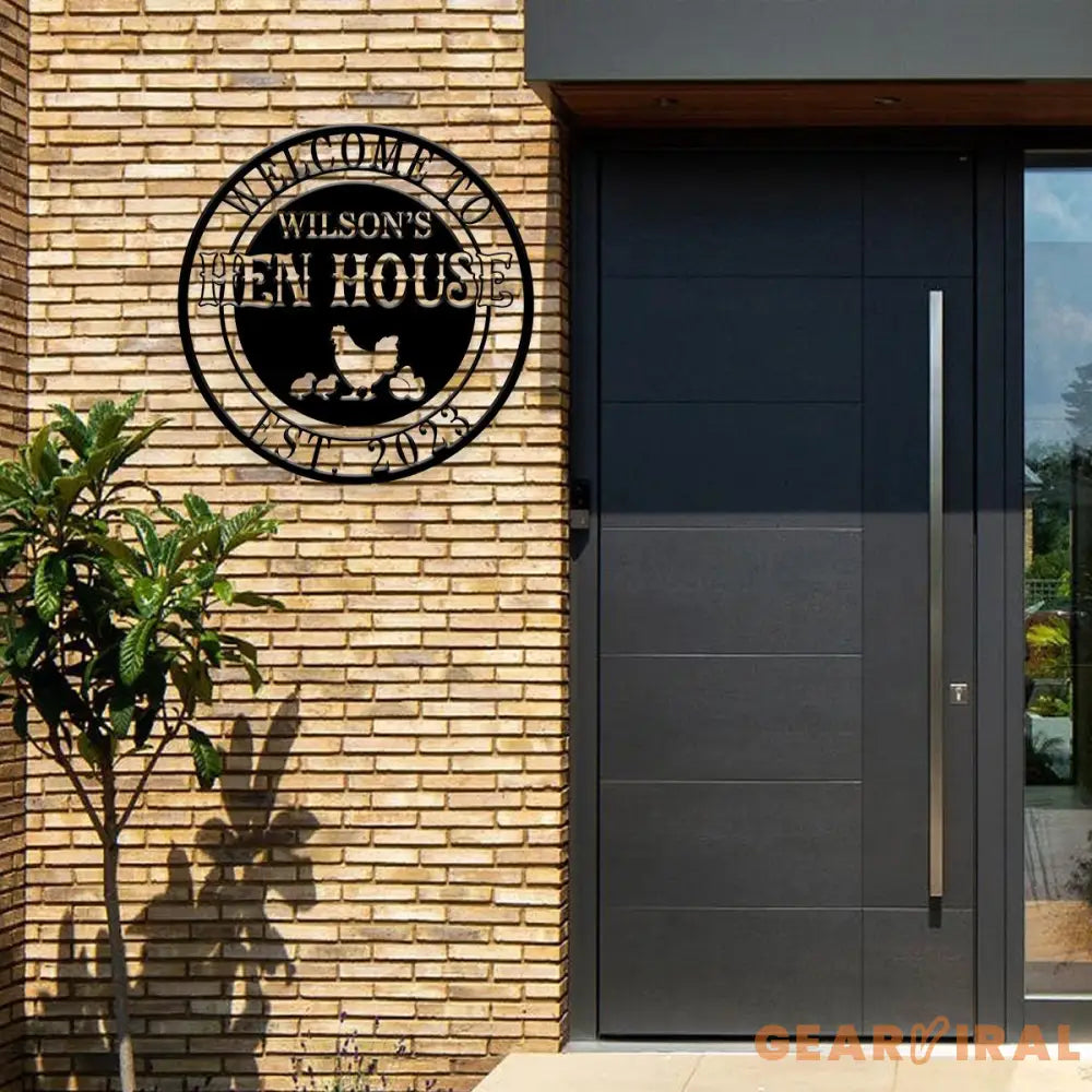 Personalized Hen House Sign with Led Light Chicken Coop Sign Farm Metal Sign Metal Farm Coop Sign Custom Chicken Coop