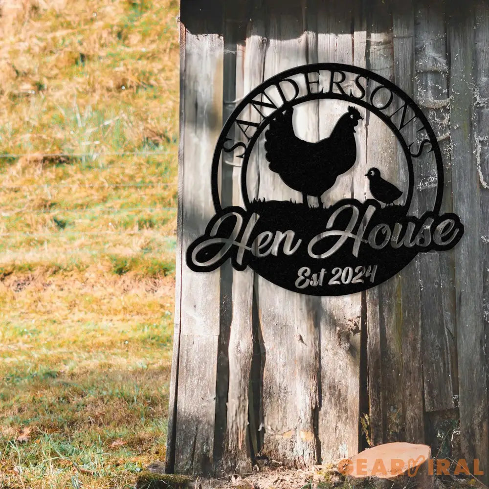 Personalized Hen House Sign with Led Light Chicken Coop Sign Farm Metal Sign Metal Farm Coop Sign Custom Chicken Coop