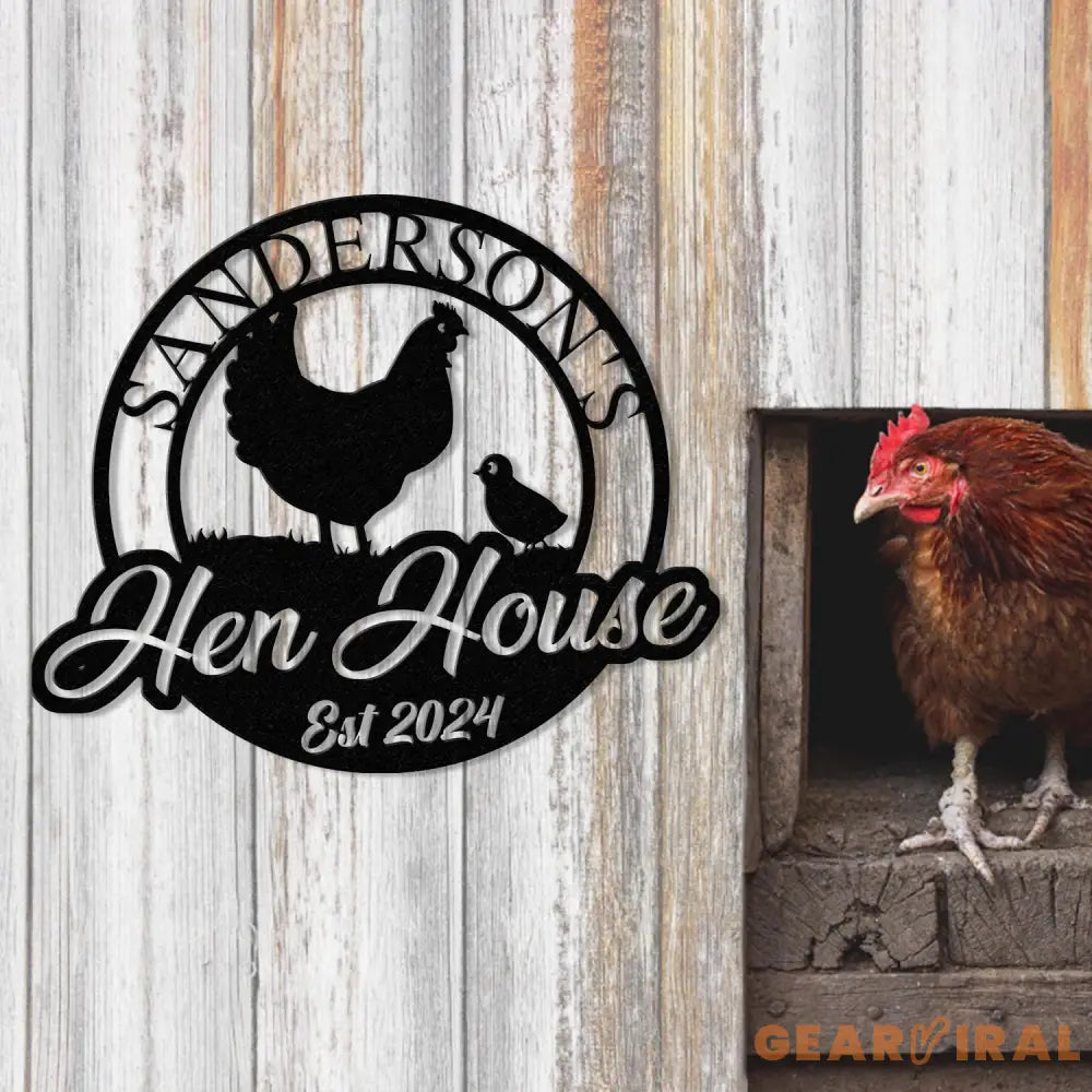 Personalized Hen House Sign with Led Light Chicken Coop Sign Farm Metal Sign Metal Farm Coop Sign Custom Chicken Coop