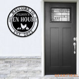 Personalized Hen House Sign with Led Light Chicken Coop Sign Farm Metal Sign Metal Farm Coop Sign Custom Chicken Coop