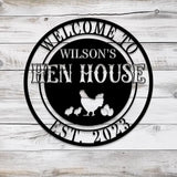 Personalized Hen House Sign with Led Light Chicken Coop Sign Farm Metal Sign Metal Farm Coop Sign Custom Chicken Coop