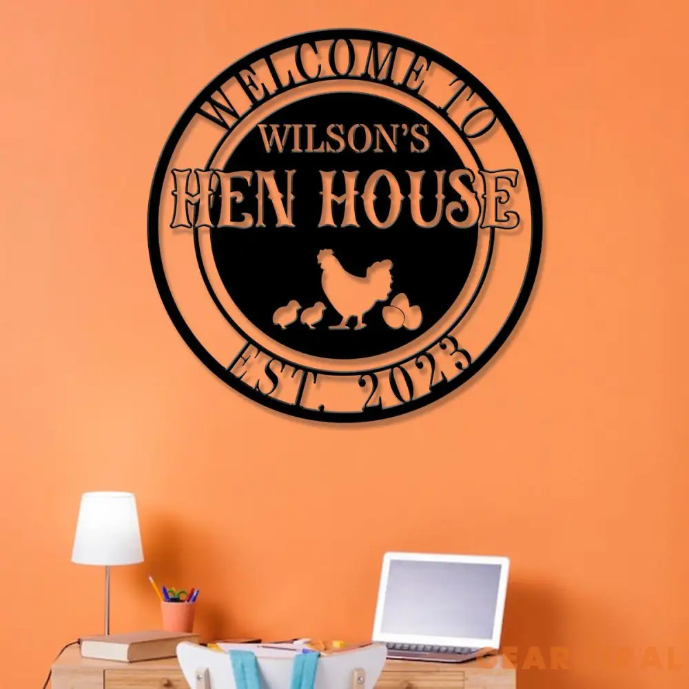 Personalized Hen House Sign with Led Light Chicken Coop Sign Farm Metal Sign Metal Farm Coop Sign Custom Chicken Coop