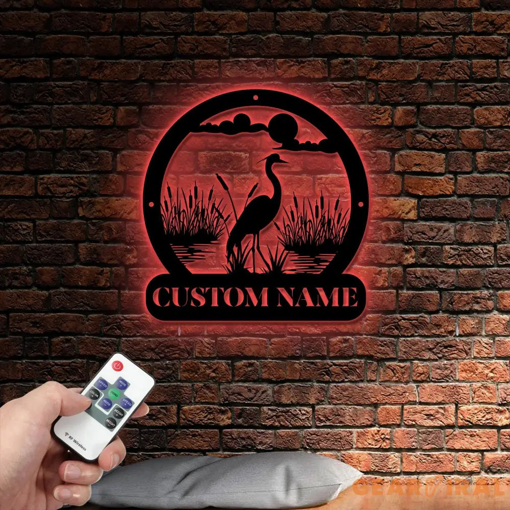 Personalized Herons Metal Sign Custom Lake House Metal Sign,Heron Wall Art,Heron Wall Decor Bird Lover Gift Outdoor