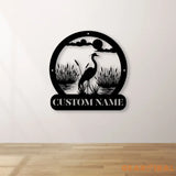 Personalized Herons Metal Sign Custom Lake House Metal Sign,Heron Wall Art,Heron Wall Decor Bird Lover Gift Outdoor