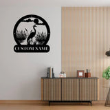 Personalized Herons Metal Sign Custom Lake House Metal Sign,Heron Wall Art,Heron Wall Decor Bird Lover Gift Outdoor