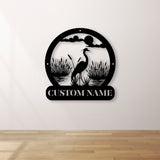 Personalized Herons Metal Sign, Custom Lake House Metal Sign,Heron Wall Art,Heron Wall Decor, Bird Lover Gift, Outdoor Sign, Lake house sign
