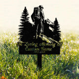 Personalized Hiker Mount Climbing Memorial Stake, Metal Stake, Sympathy Sign, Grave Marker, Remembrance Stake
