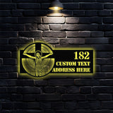 Personalized Holy Family Christian LED Sign - Jesus Christ Metal Address Sign - House Number Hanging Address - Housewarming - Wall Art