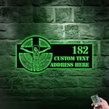 Personalized Holy Family Christian LED Sign - Jesus Christ Metal Address Sign - House Number Hanging Address - Housewarming - Wall Art