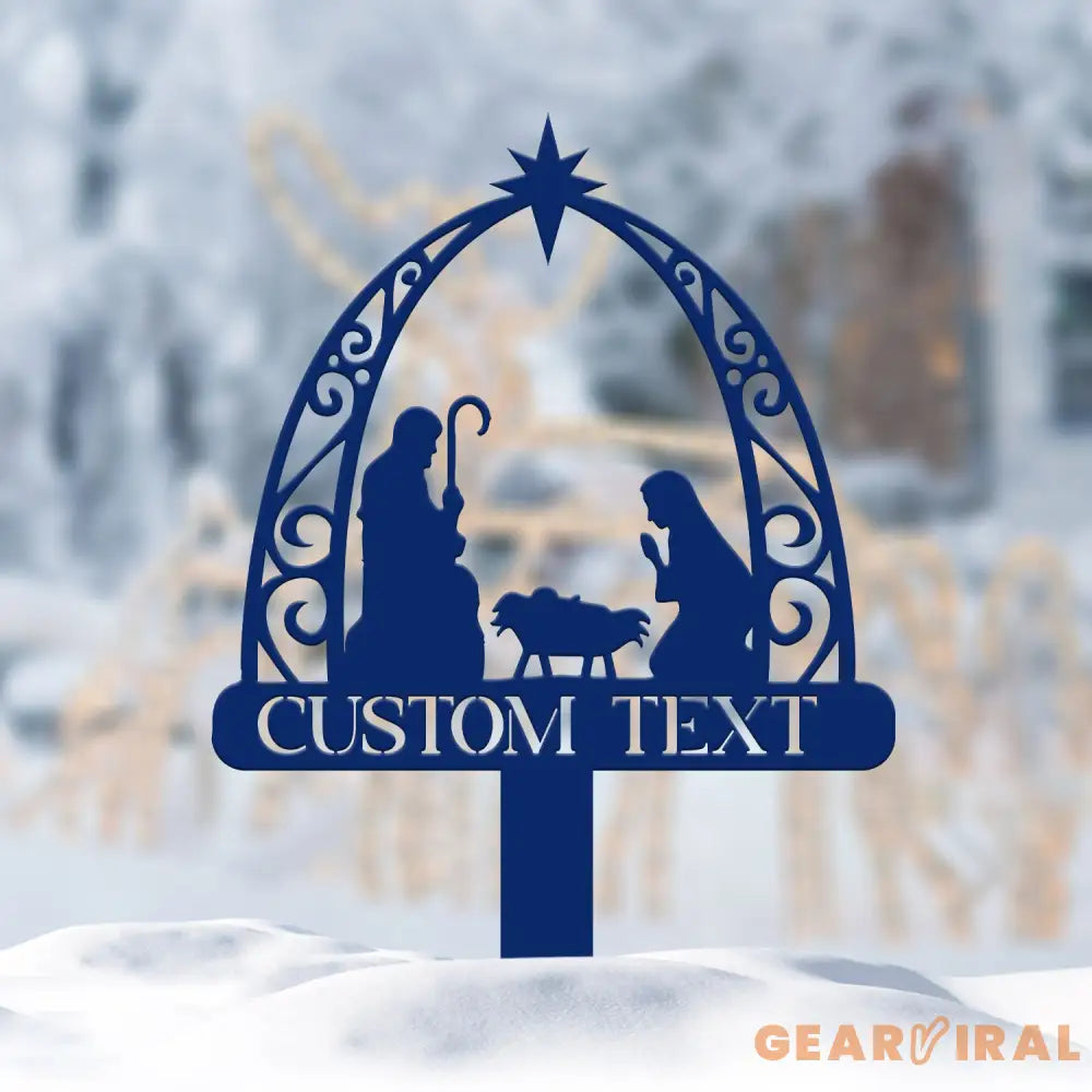 Personalized Holy Family Nativity Metal Sign - Custom Christmas Outdoor Decor - Religious Metal Art for Lawn Yard or