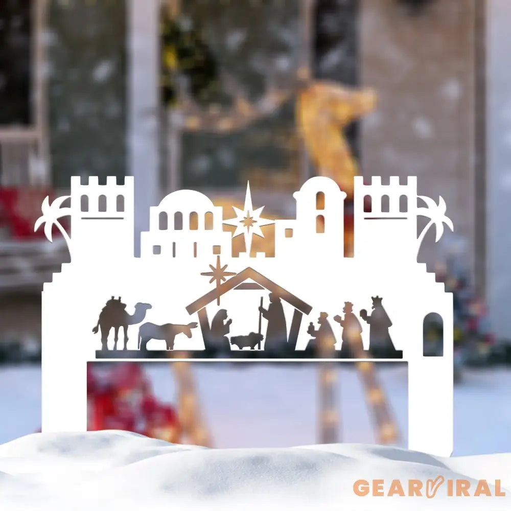 Personalized Holy Family Nativity Metal Sign - Custom Christmas Outdoor Decor - Religious Metal Art for Lawn Yard or