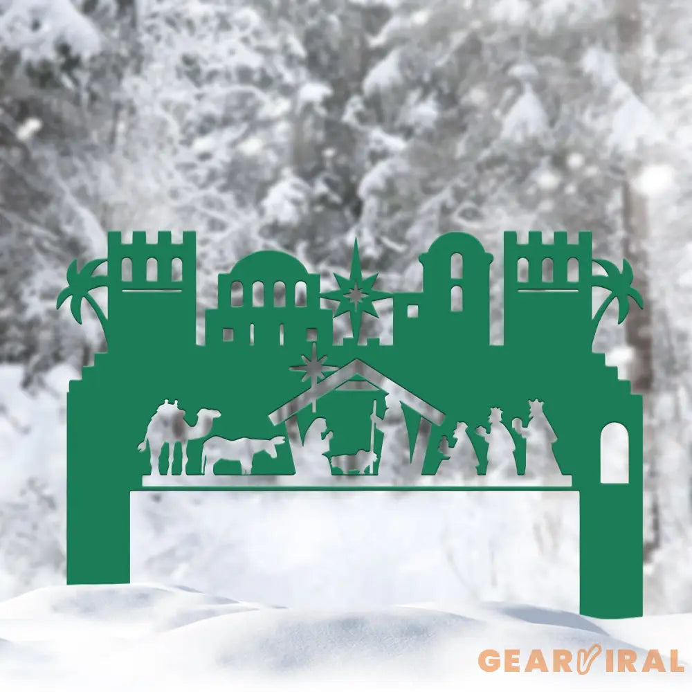 Personalized Holy Family Nativity Metal Sign - Custom Christmas Outdoor Decor - Religious Metal Art for Lawn Yard or