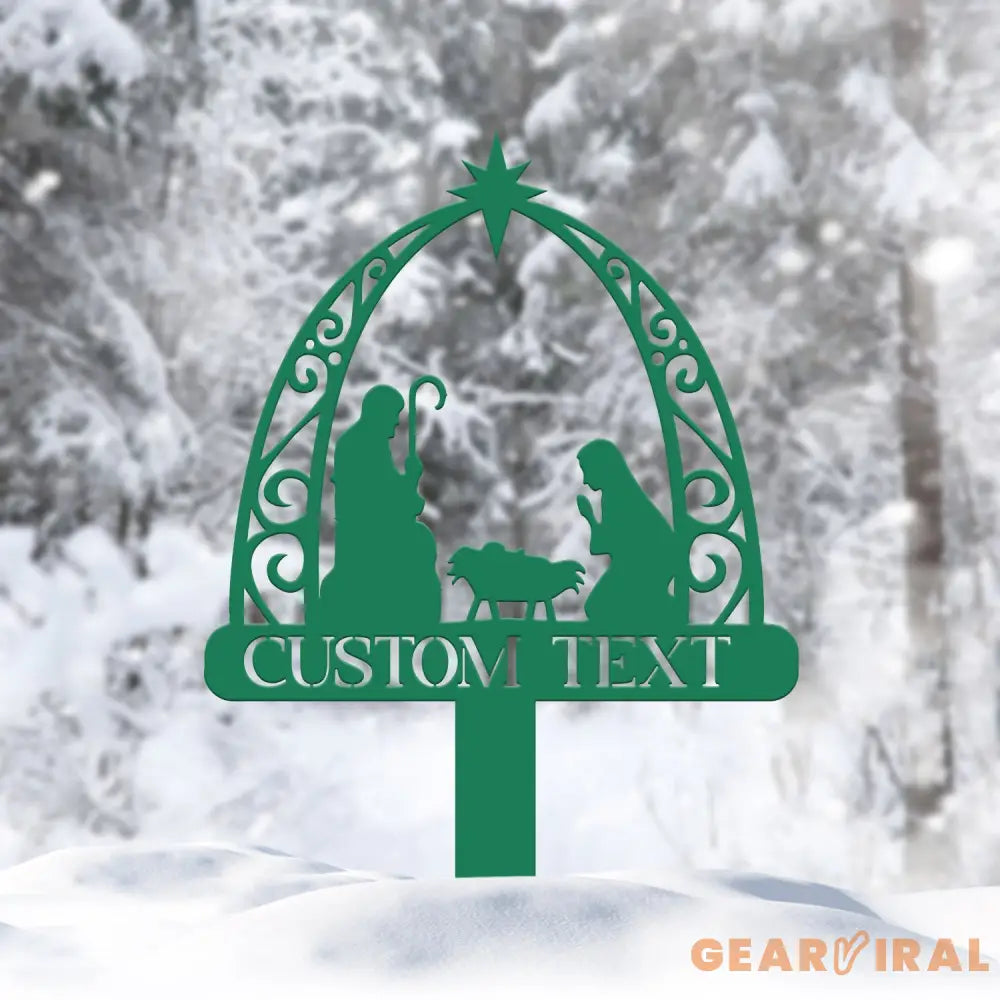 Personalized Holy Family Nativity Metal Sign - Custom Christmas Outdoor Decor - Religious Metal Art for Lawn Yard or