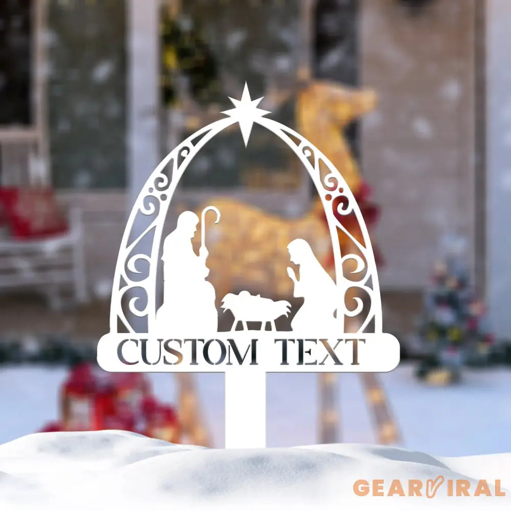 Personalized Holy Family Nativity Metal Sign - Custom Christmas Outdoor Decor - Religious Metal Art for Lawn Yard or