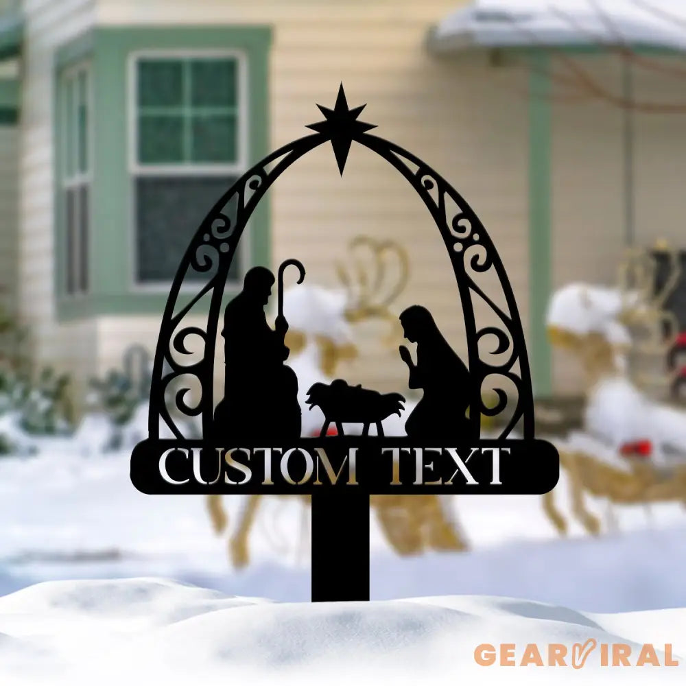 Personalized Holy Family Nativity Metal Sign - Custom Christmas Outdoor Decor - Religious Metal Art for Lawn Yard or
