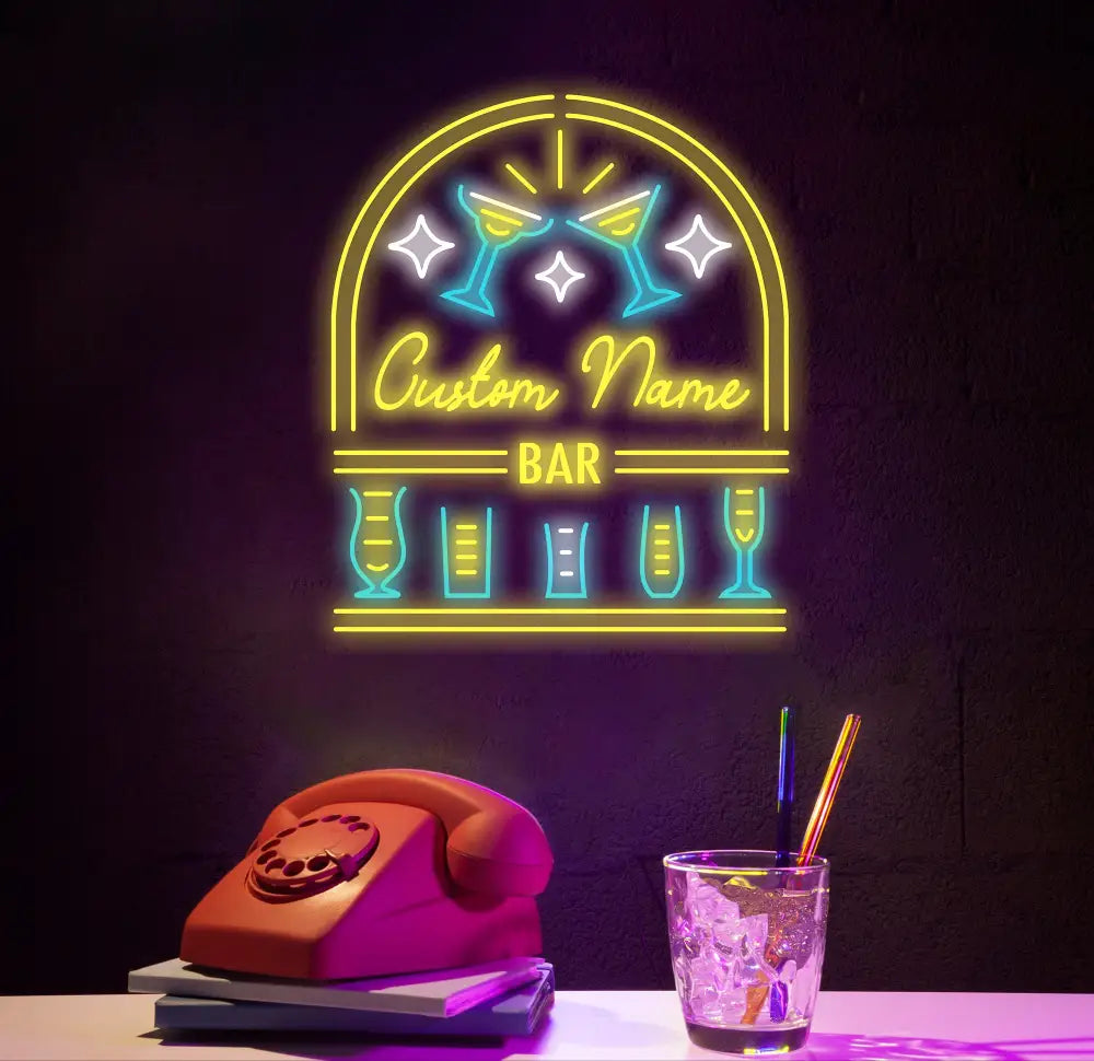 Personalized Home Bar Neon Sign Custom Name Bar Neon Sign Neon Sign Gifts Neon Sign for Dad Christmas Gift Neon Man