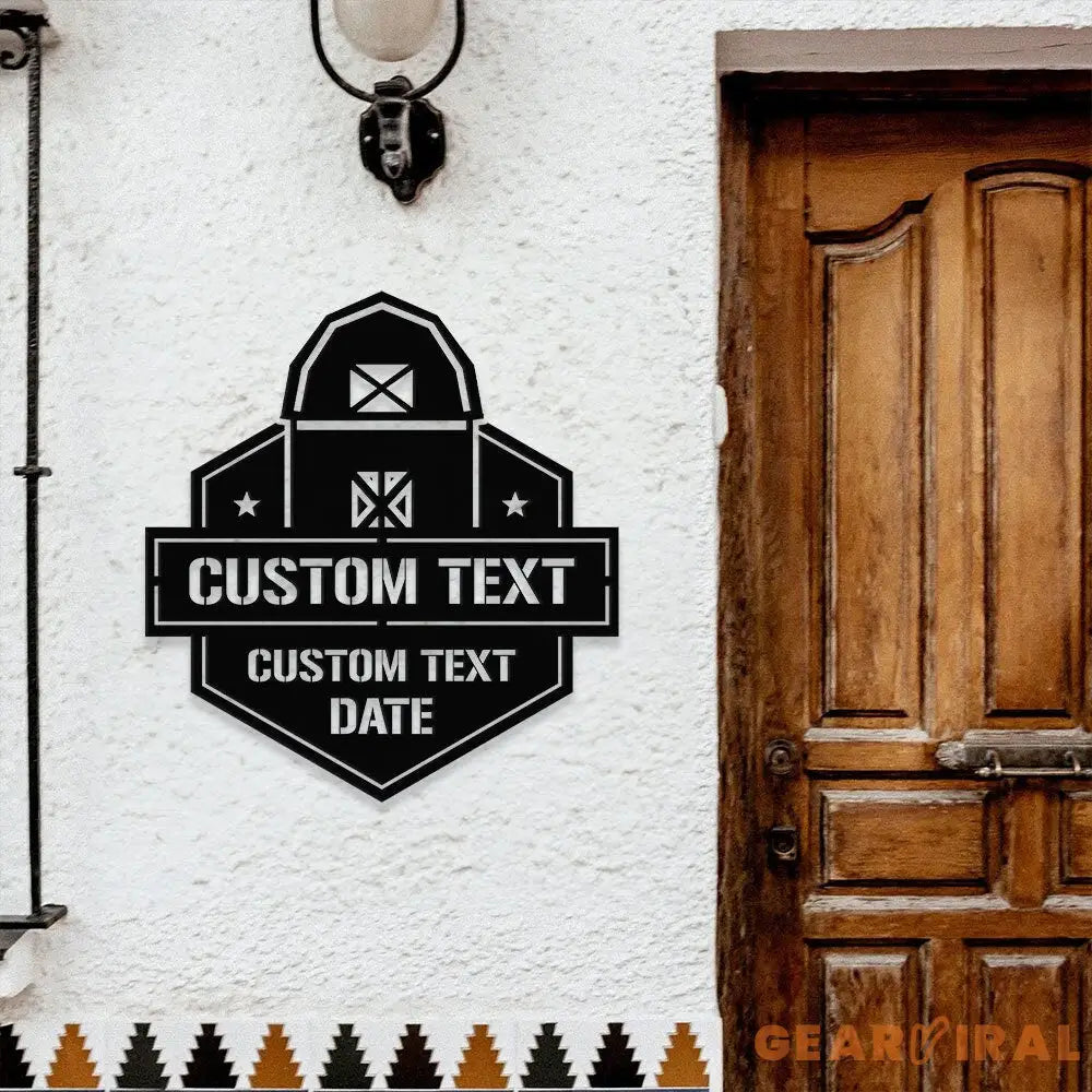 Personalized Home Farm Metal Address Sign - Last Name Initial Hanging - Personalize Metal Sign - Metal Decor - Wall