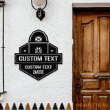 Personalized Home Farm Metal Address Sign - Last Name Initial Hanging - Personalize Metal Sign - Metal Decor - Wall