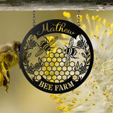 Personalized Honey Bee Metal Sign - Bee Fam - Bee lover - Bee Metal Wall Art | GearViral