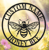 Personalized Honey Bee Sign - Bee Farm - Custom Metal Bee Decor - Custom Garden Sign | GearViral