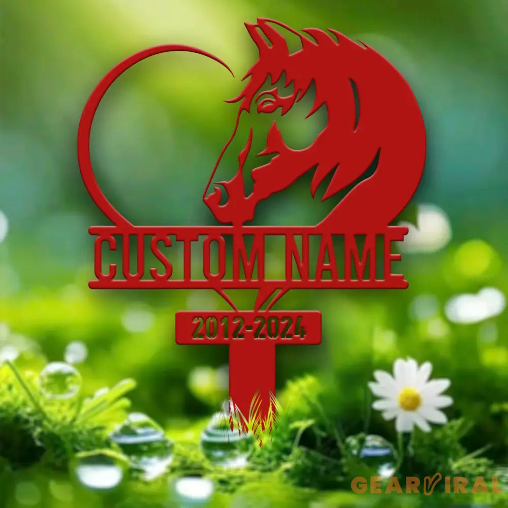 Personalized Horse Heart Memorial Stake - Pet Grave Marker Sign Horse Loss Gift Sympathy Remembrance Sign for Garden or