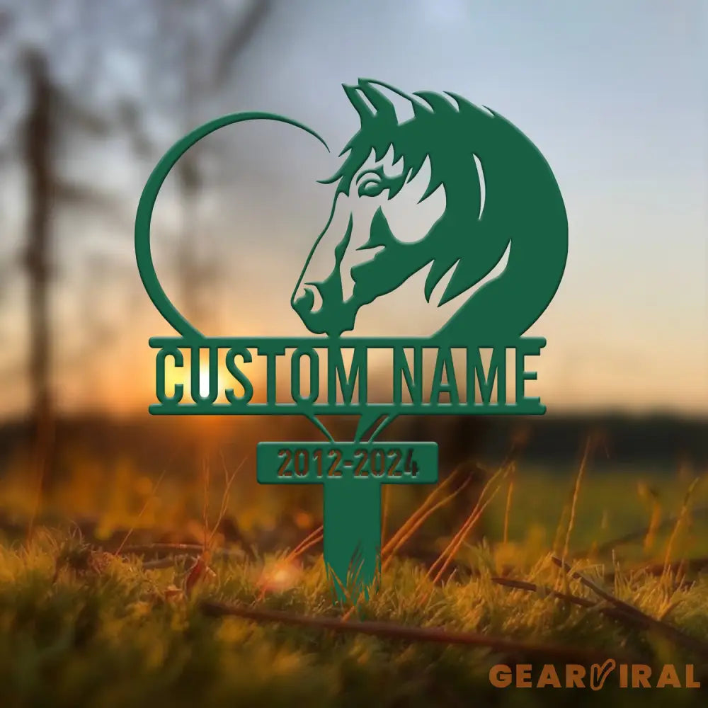 Personalized Horse Heart Memorial Stake - Pet Grave Marker Sign Horse Loss Gift Sympathy Remembrance Sign for Garden or