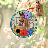 Personalized Horse Portrait Stained Glass Suncatcher Custom Horse Portrait from Photo Pet Memorial Gift Pet Lover Gift