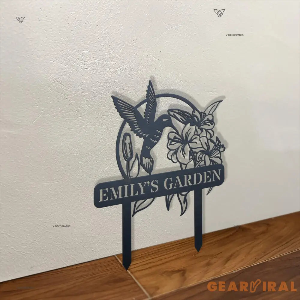 Personalized Hummingbird Garden Stake Metal Sign - Hummingbird Sign - Gardener Name Signs - Garden Sign | GearViral