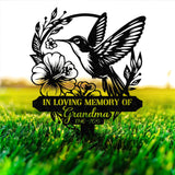 Personalized Hummingbird Memorial Metal Stake, Hummingbird Name Sign, Garden Metal Stake, Sympathy Gift - Gearviral