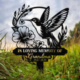 Personalized Hummingbird Memorial Metal Stake Hummingbird Name Sign Garden Metal Stake Sympathy Gift - Gearviral