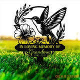 Personalized Hummingbird Memorial Metal Stake Hummingbird Name Sign Garden Metal Stake Sympathy Gift - Gearviral