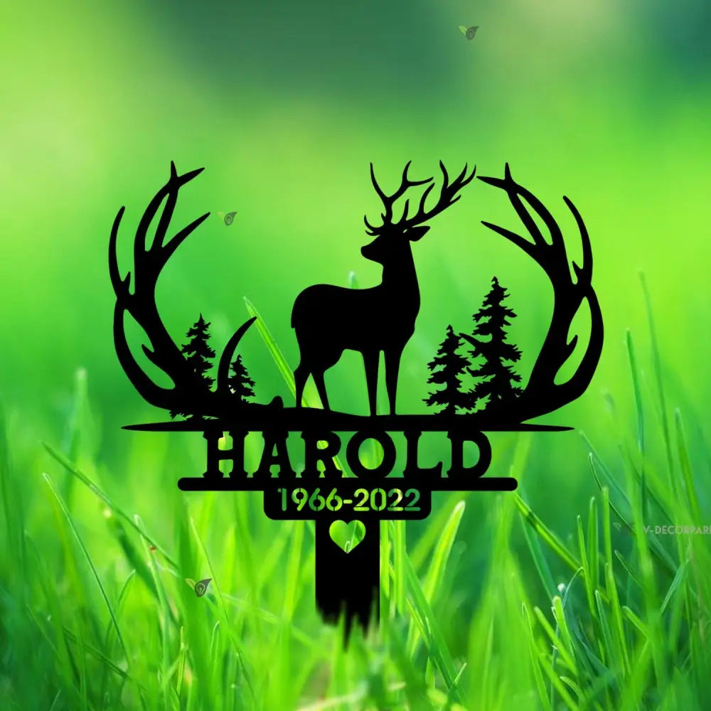 Personalized Hunter Memorial - Metal Stake - Sympathy Sign - Grave Marker | GearViral