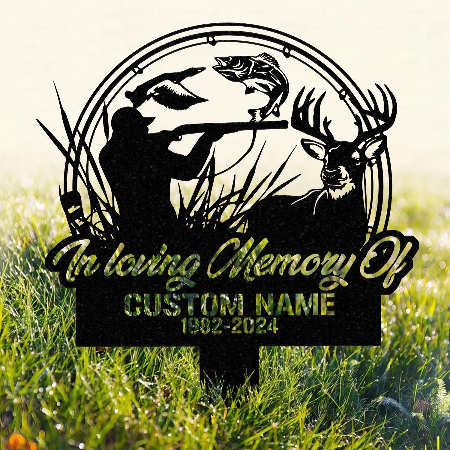 Personalized Hunter Memorial Stake, Memorial Stake, Hunter Loss, In Memorial Of Gift, Hunter Loss, Dad Lost, Sympathy Sign, Grave Marker