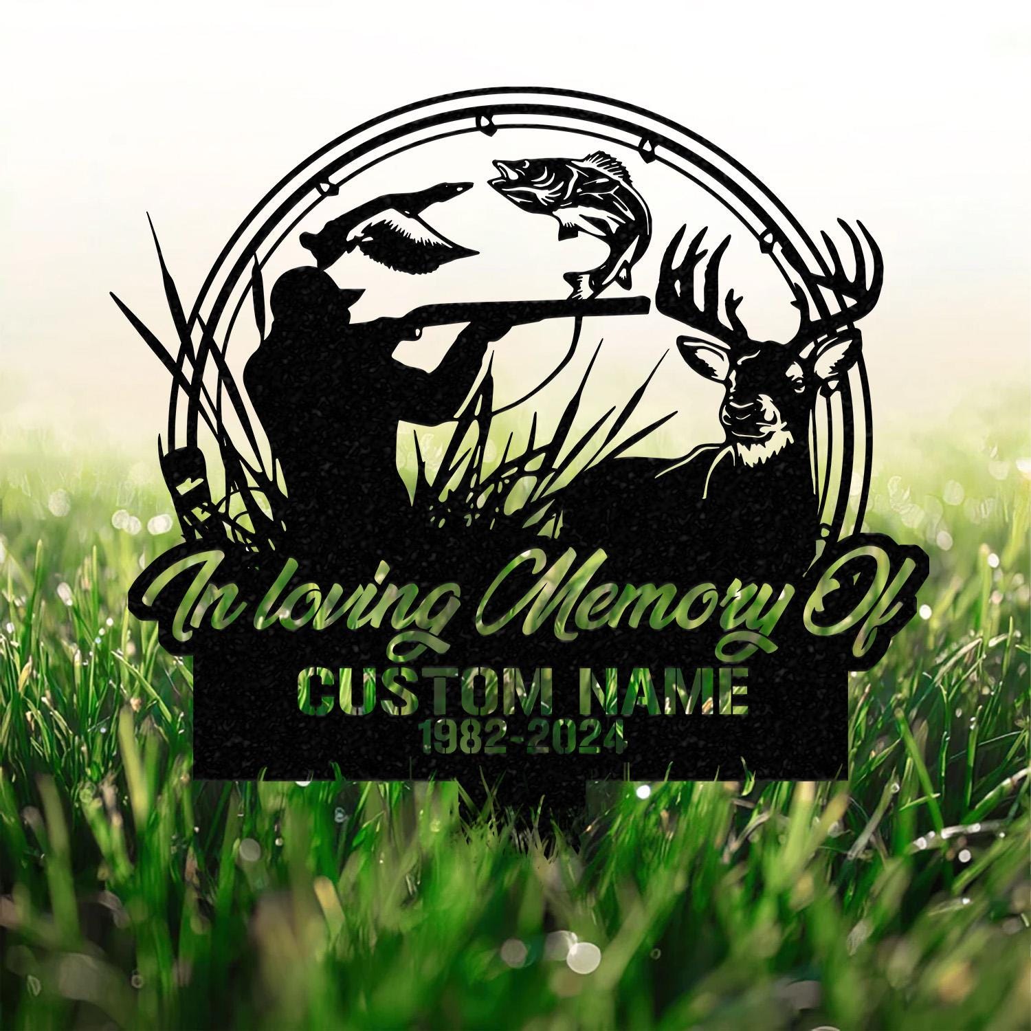 Personalized Hunter Memorial Stake, Memorial Stake, Hunter Loss, In Memorial Of Gift, Hunter Loss, Dad Lost, Sympathy Sign, Grave Marker
