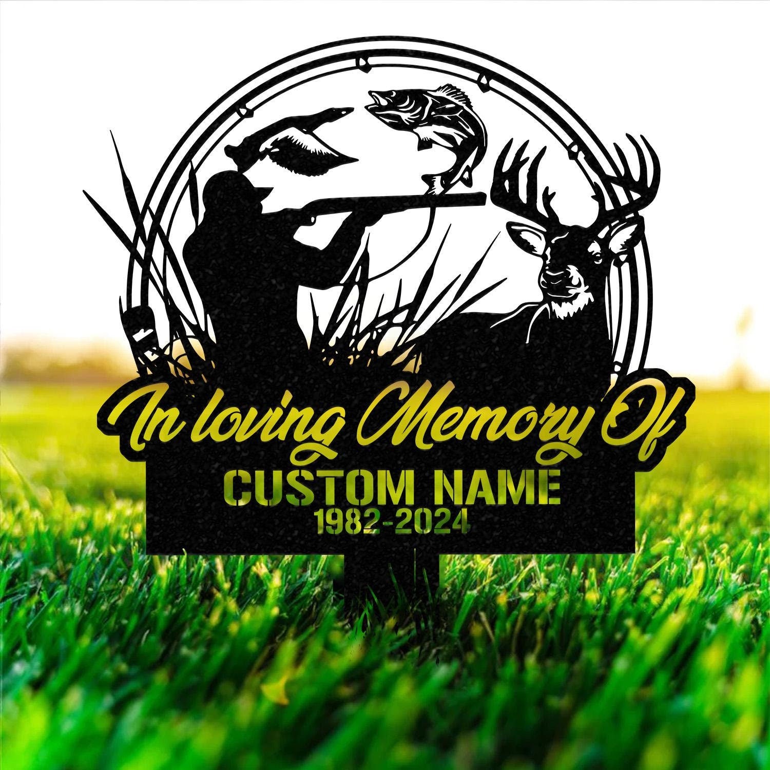 Personalized Hunter Memorial Stake, Memorial Stake, Hunter Loss, In Memorial Of Gift, Hunter Loss, Dad Lost, Sympathy Sign, Grave Marker