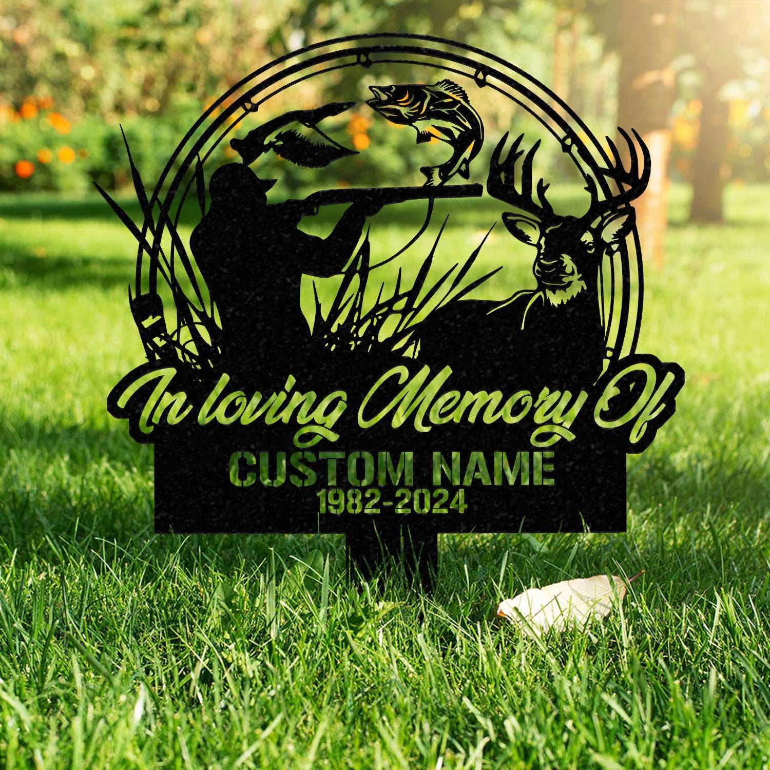 Personalized Hunter Memorial Stake, Memorial Stake, Hunter Loss, In Memorial Of Gift, Hunter Loss, Dad Lost, Sympathy Sign, Grave Marker