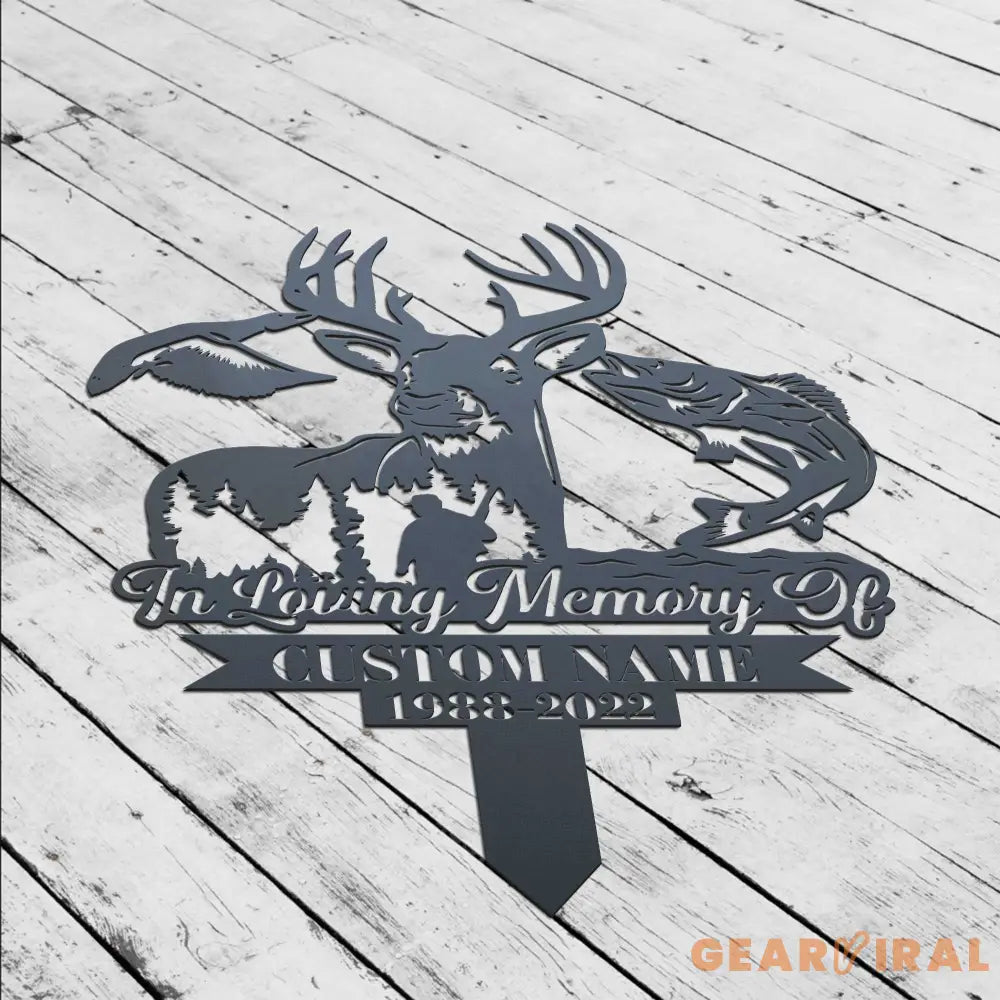 Personalized Hunting Memorial Stake - Fishing Stake - Fisher Loss - Hunter loss | GearViral