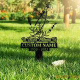 Personalized In Loving Memory Memorial Stake Metal Dragonfly Memorial Stake Custom Name Metal Sign Grave Marker