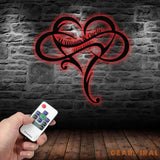 Personalized Infinity Heart Led Light Metal Sign Couple Name Sign Family Established Custom Love Wall Art Engagement