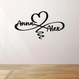 Personalized Infinity Heart Led Light Metal Sign Couple Name Sign Family Established Custom Love Wall Art Engagement