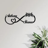 Personalized Infinity Love Led Light Metal Sign Couple Name Sign Family Established Custom Love Wall Art Engagement