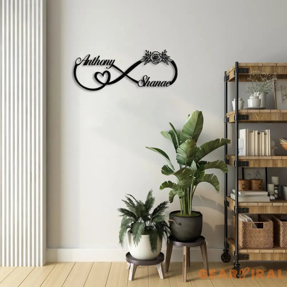 Personalized Infinity Love Led Light Metal Sign Couple Name Sign Family Established Custom Love Wall Art Engagement