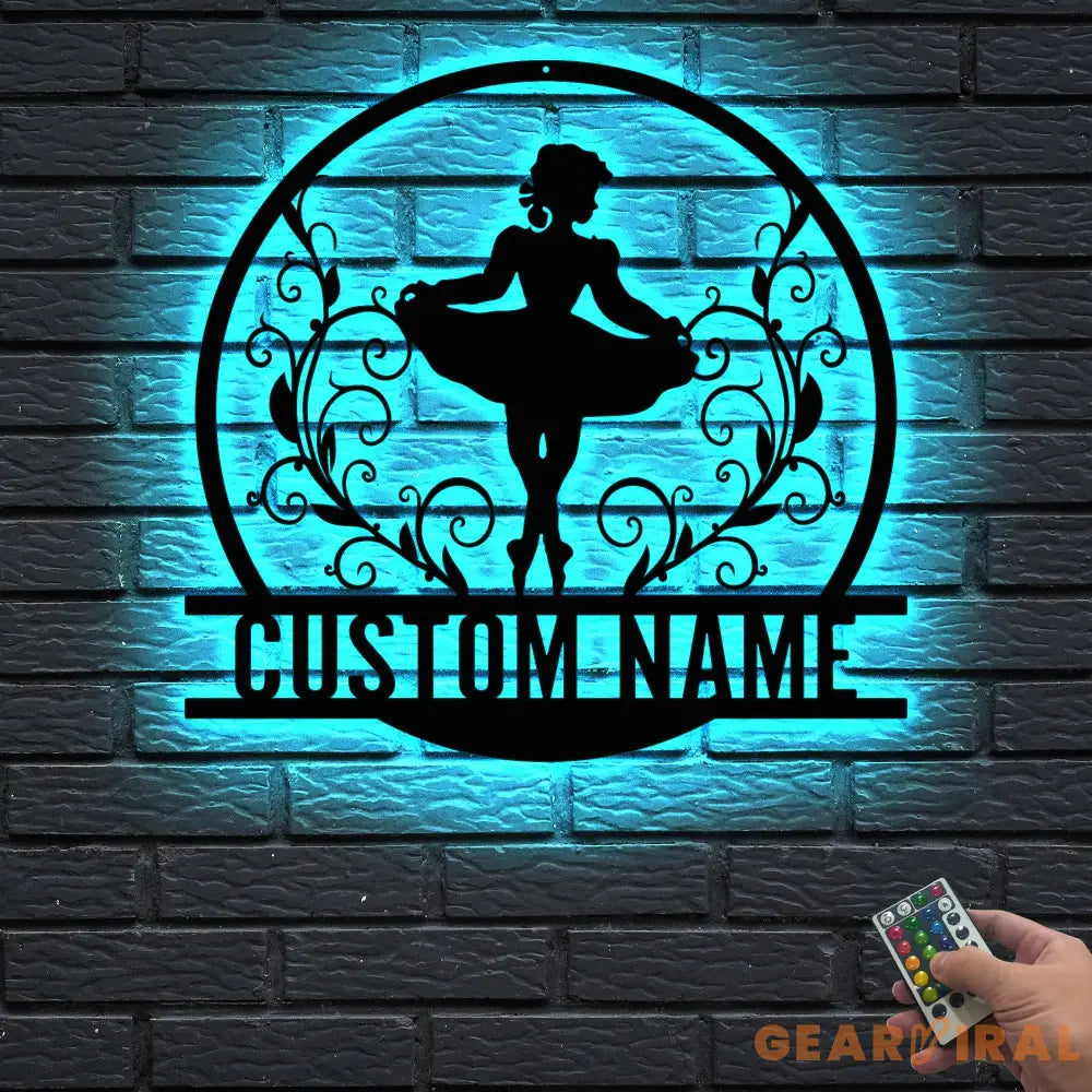 Personalized Irish Dancer Metal Wall Art With Led Lights - Irish Girl Dancing Metal Sign - Dancer Gift - Christmas Gift