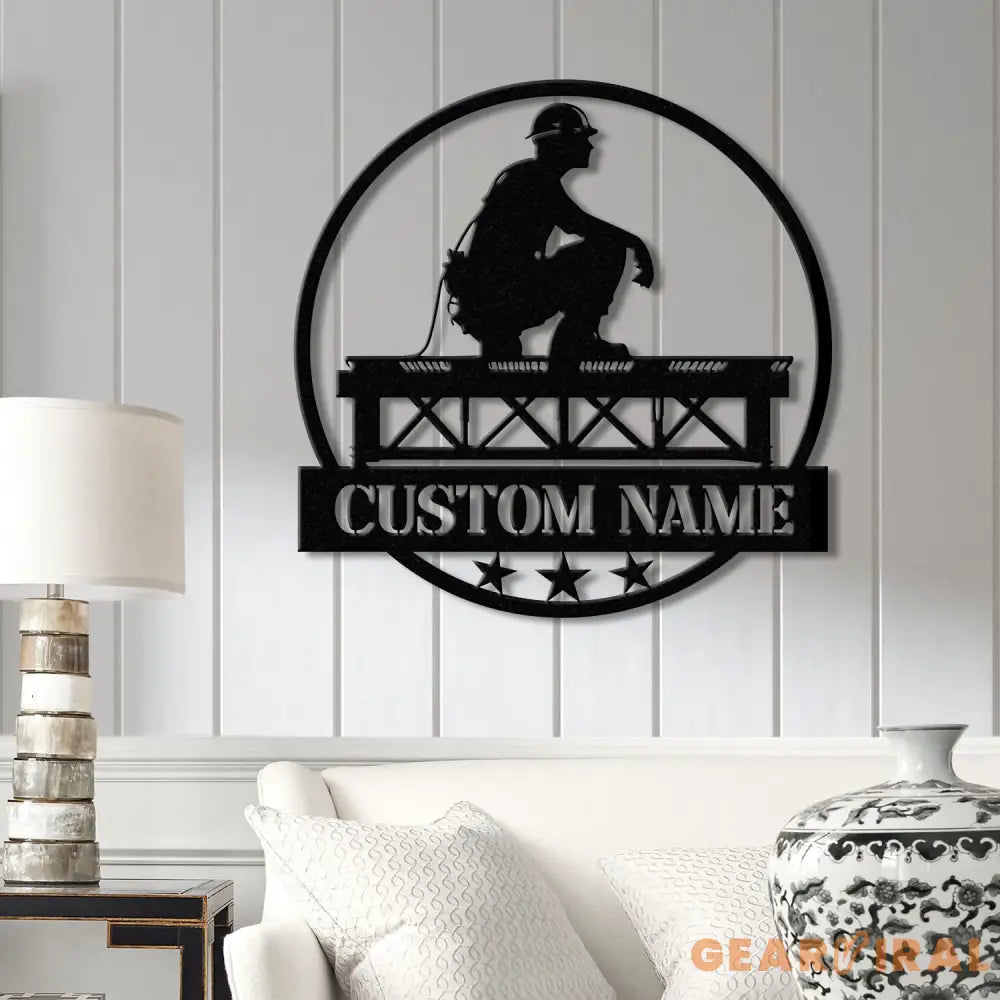 Personalized Ironworker LED Metal Sign – Custom Welder Name Sign – Unique Ironworker Wall Decor – Xmas or Birthday Gift